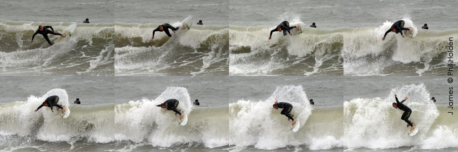 sequence of surfer on wave
